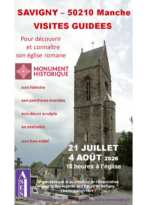 Affiche des visites estivales de l'église de Savigny